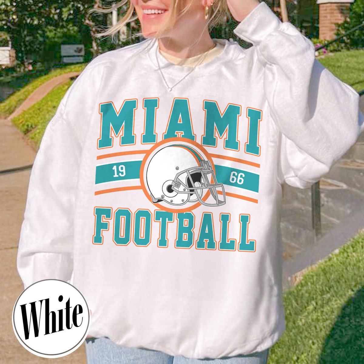 Unisex Miami football vintage crewneck sweatshirt for men and women