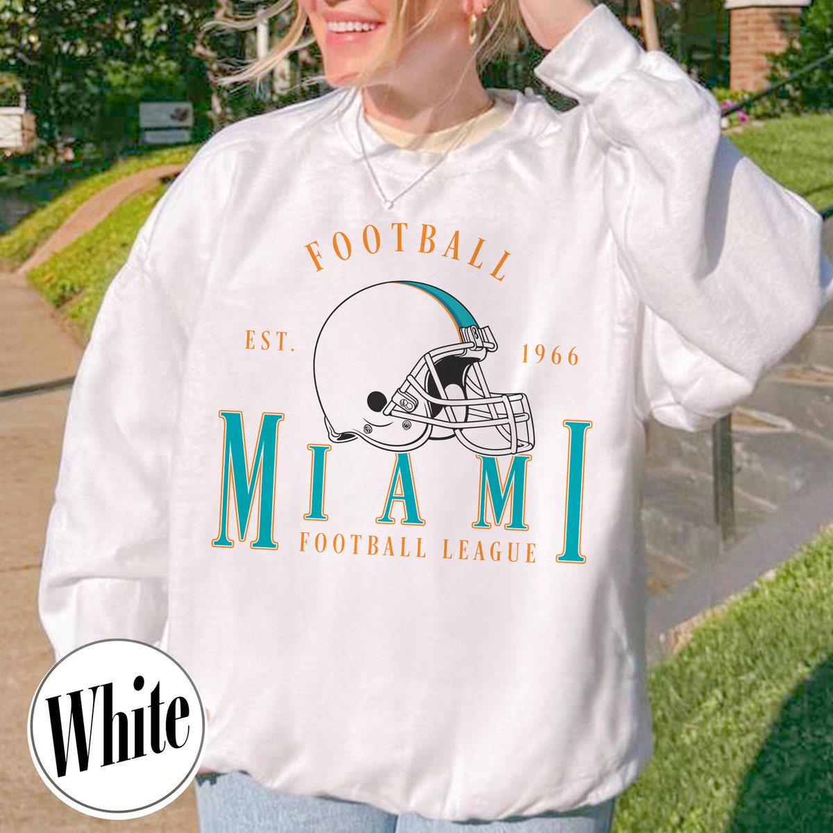 Unisex Miami football vintage crewneck sweatshirt for men and women