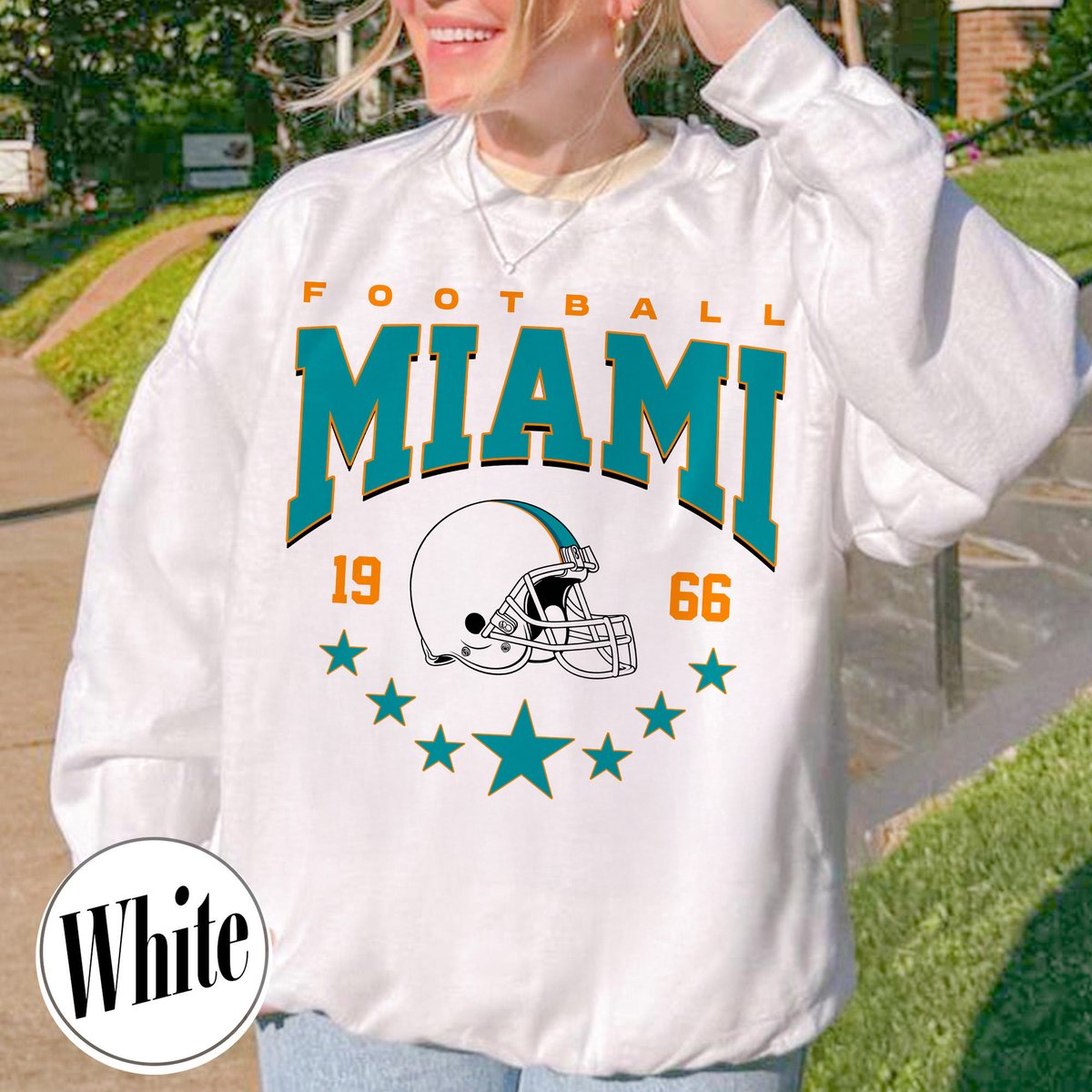 Unisex Miami football vintage crewneck sweatshirt for men and women