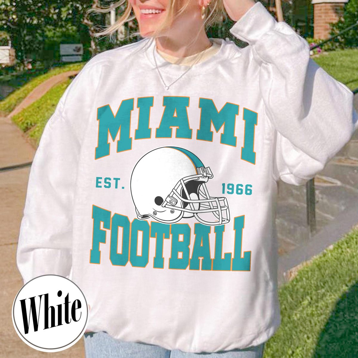 Unisex Miami football vintage crewneck sweatshirt for men and women