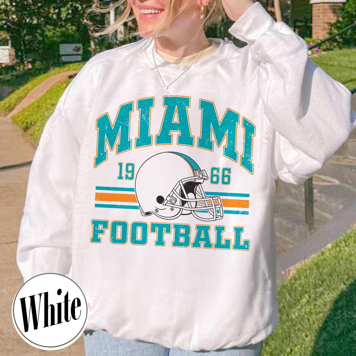 Unisex Miami football vintage crewneck sweatshirt for men and women