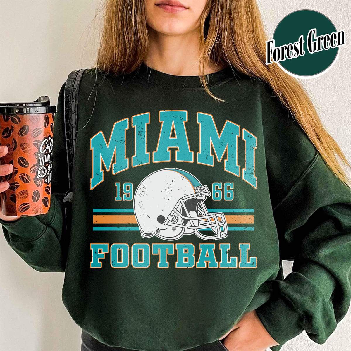 Unisex Miami football vintage crewneck sweatshirt for men and women