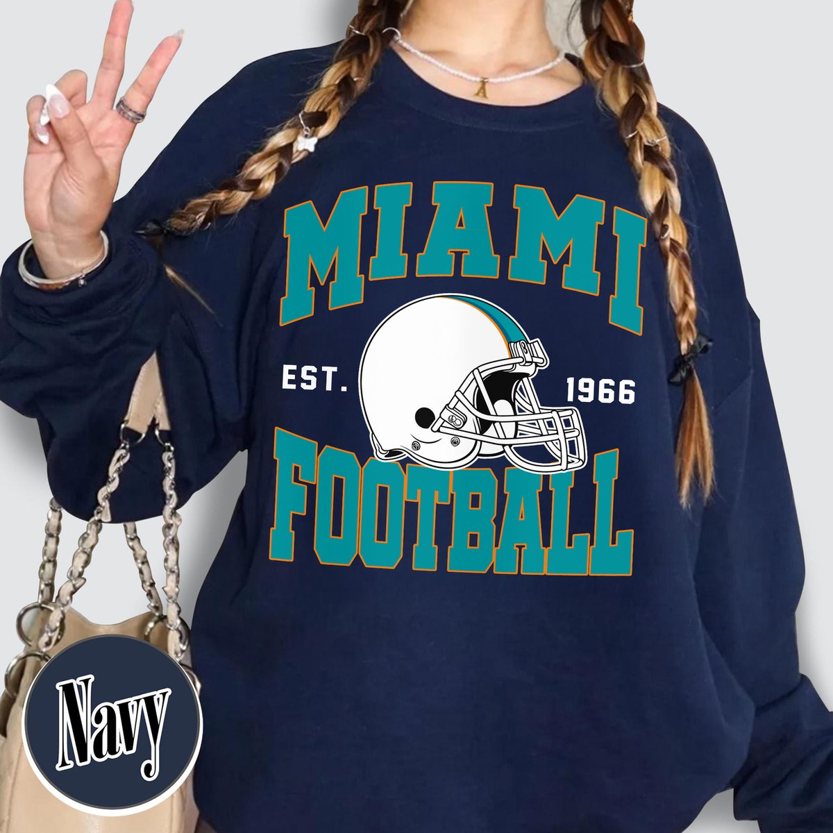 Unisex Miami football vintage crewneck sweatshirt for men and women
