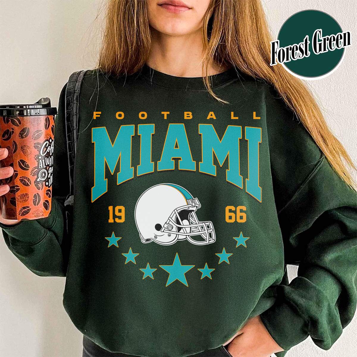 Unisex Miami football vintage crewneck sweatshirt for men and women