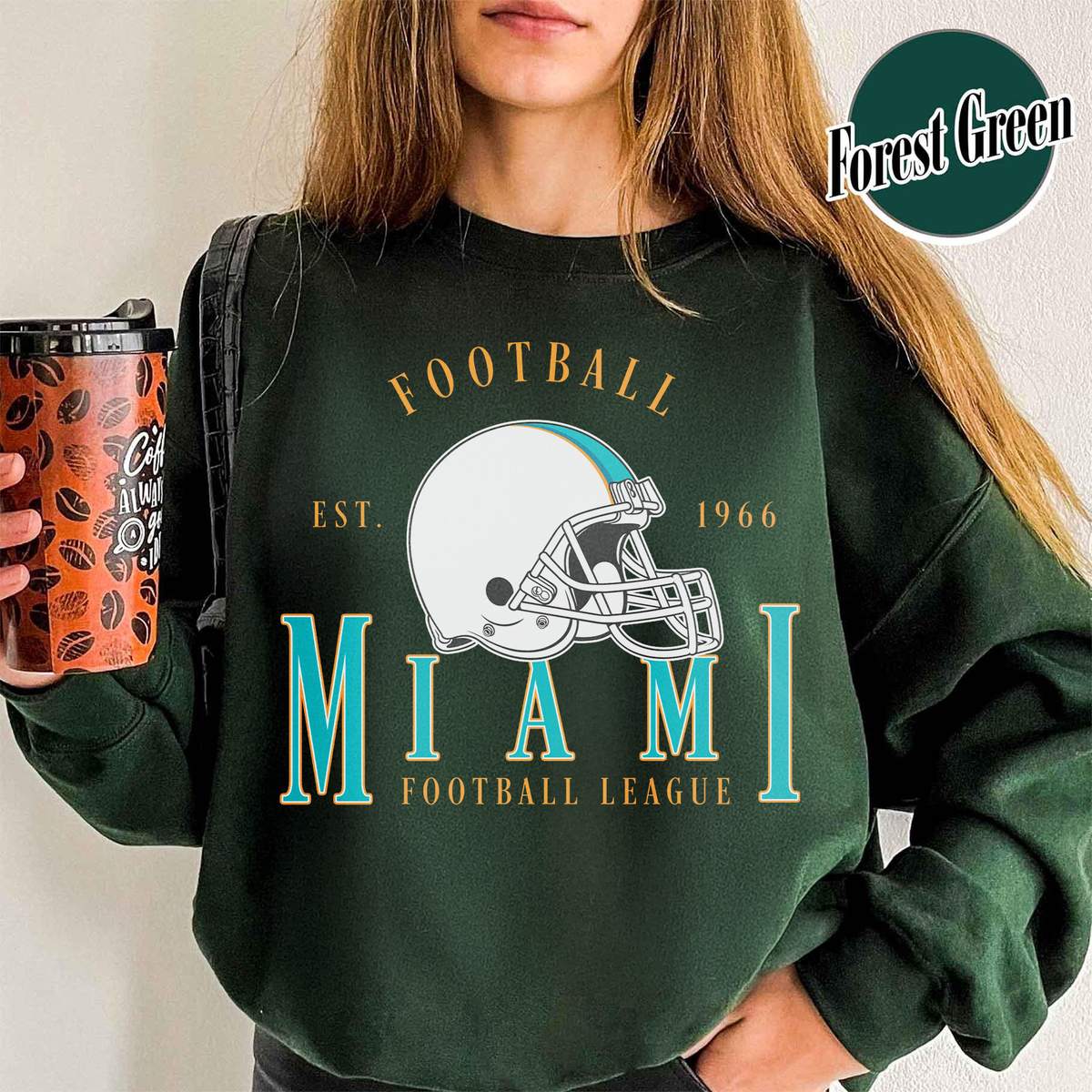 Unisex Miami football vintage crewneck sweatshirt for men and women
