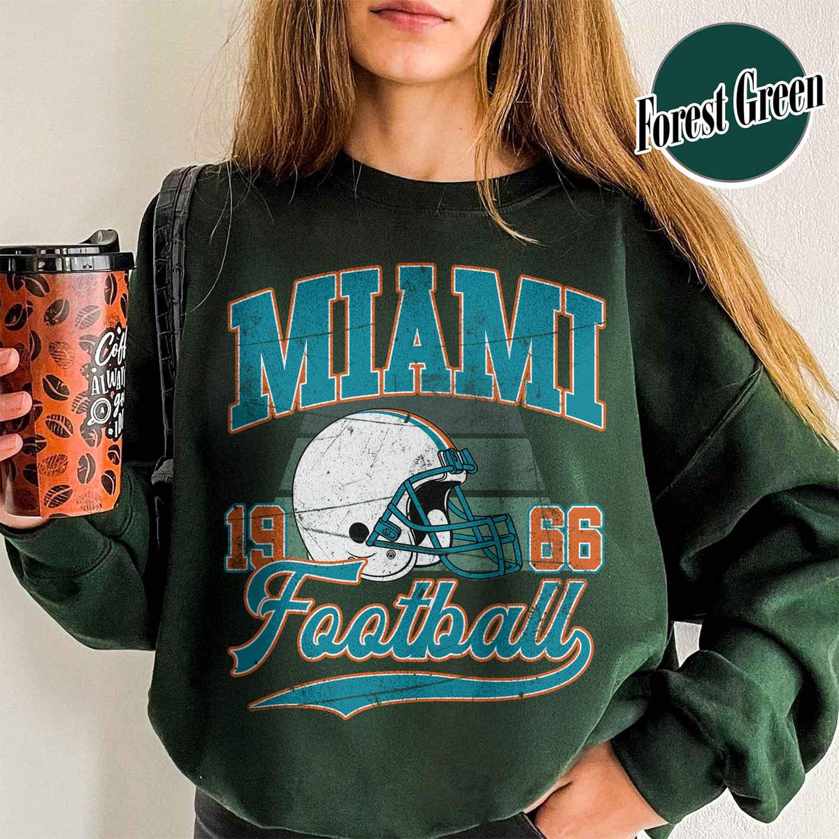 Unisex Miami football vintage crewneck sweatshirt for men and women