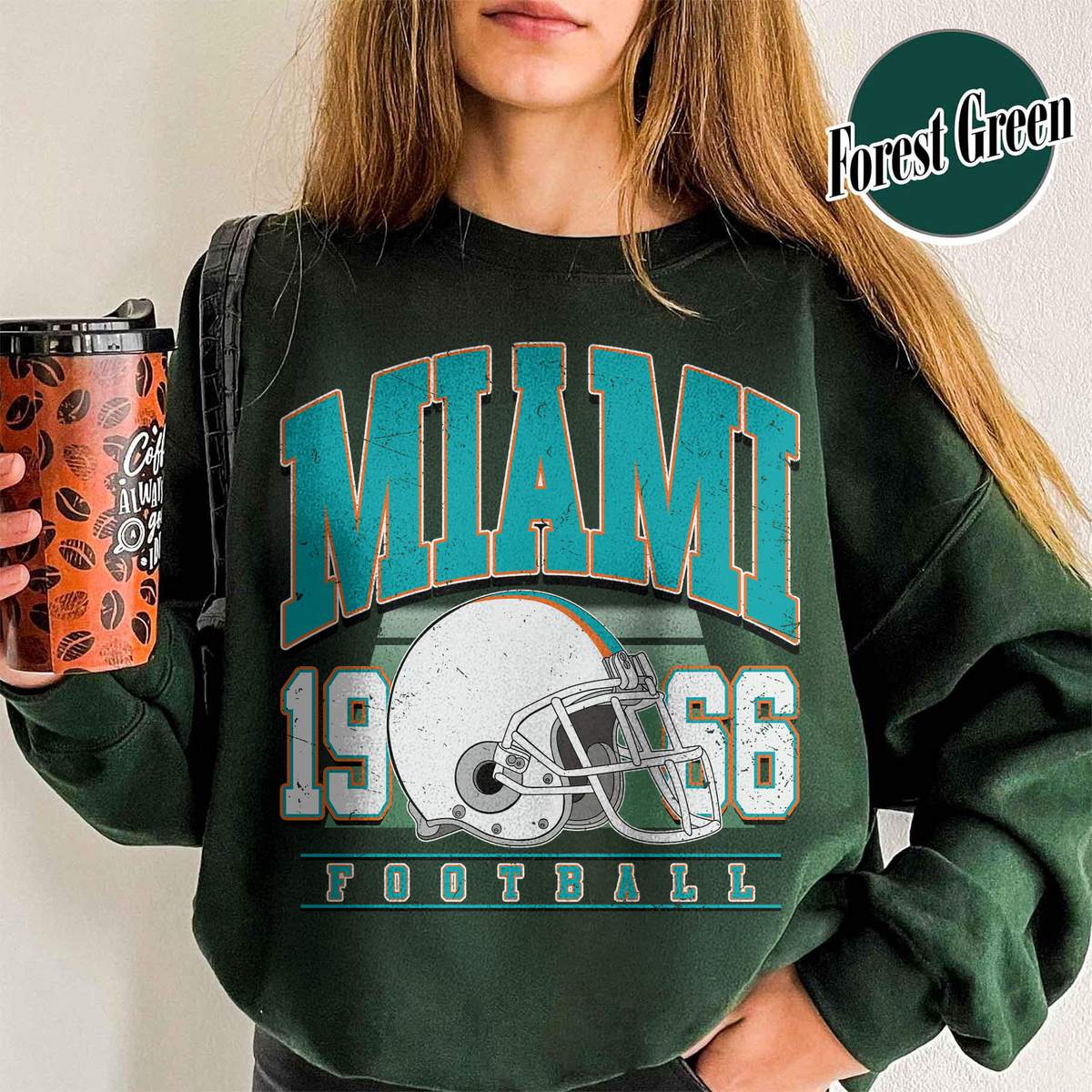 Unisex Miami football vintage crewneck sweatshirt for men and women
