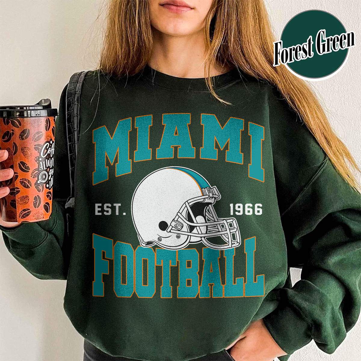 Unisex Miami football vintage crewneck sweatshirt for men and women