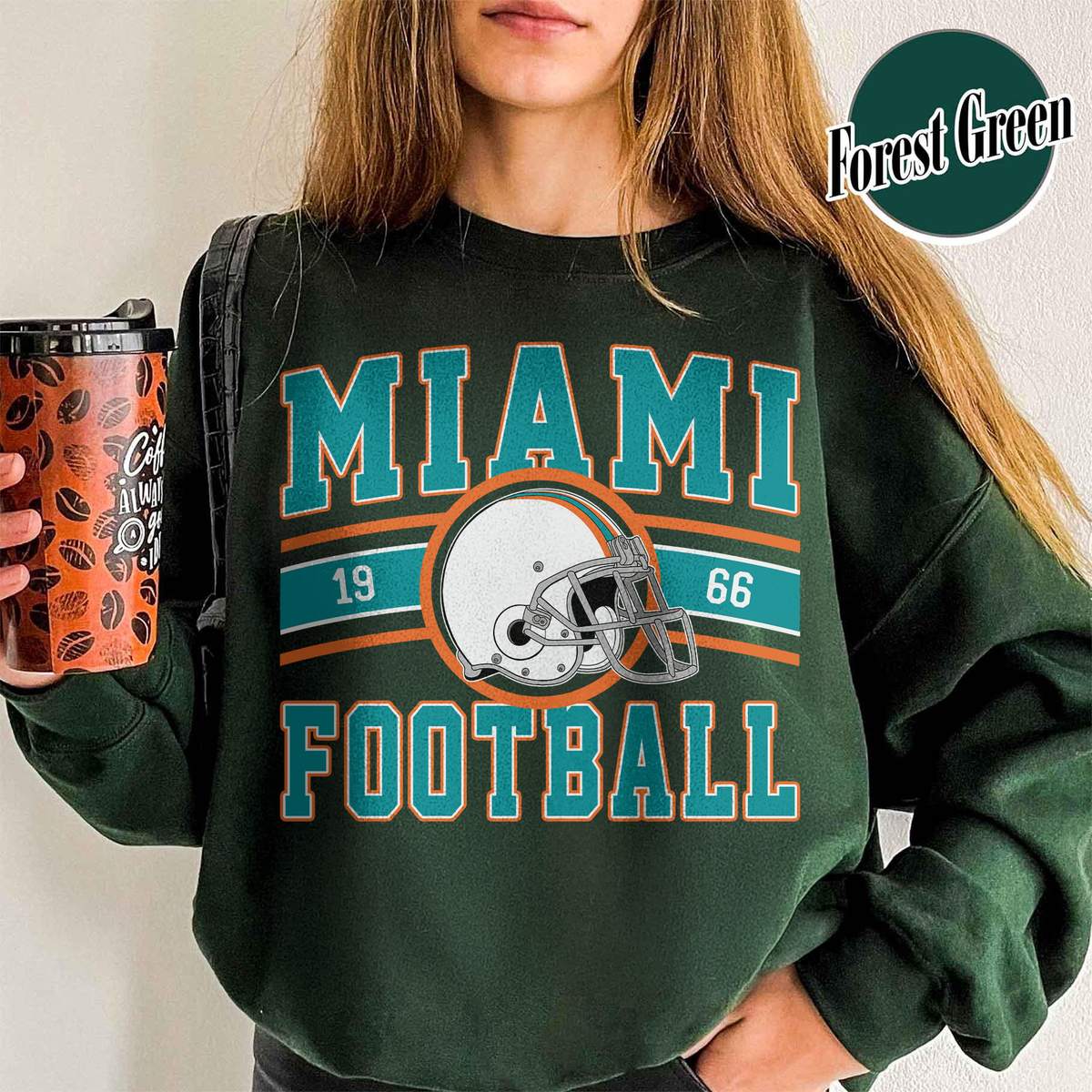 Unisex Miami football vintage crewneck sweatshirt for men and women