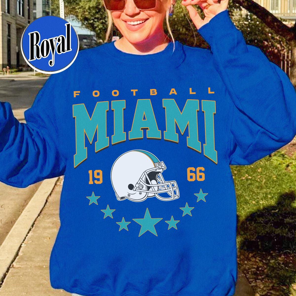 Unisex Miami football vintage crewneck sweatshirt for men and women