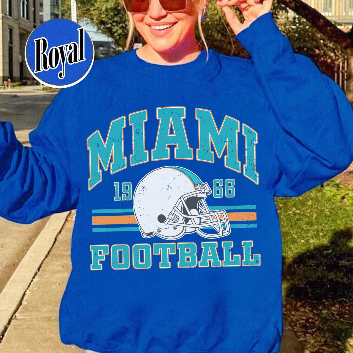 Unisex Miami football vintage crewneck sweatshirt for men and women