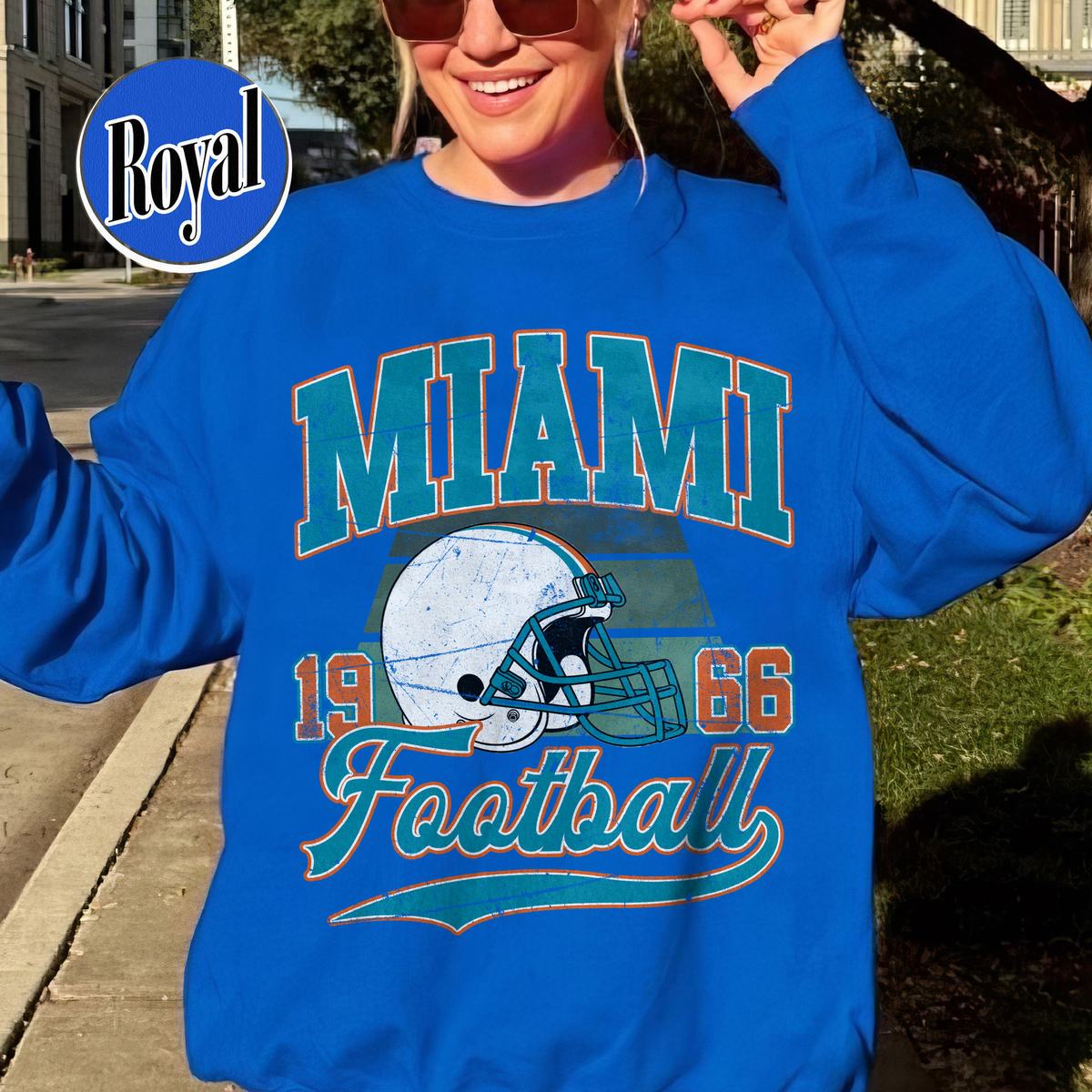 Unisex Miami football vintage crewneck sweatshirt for men and women
