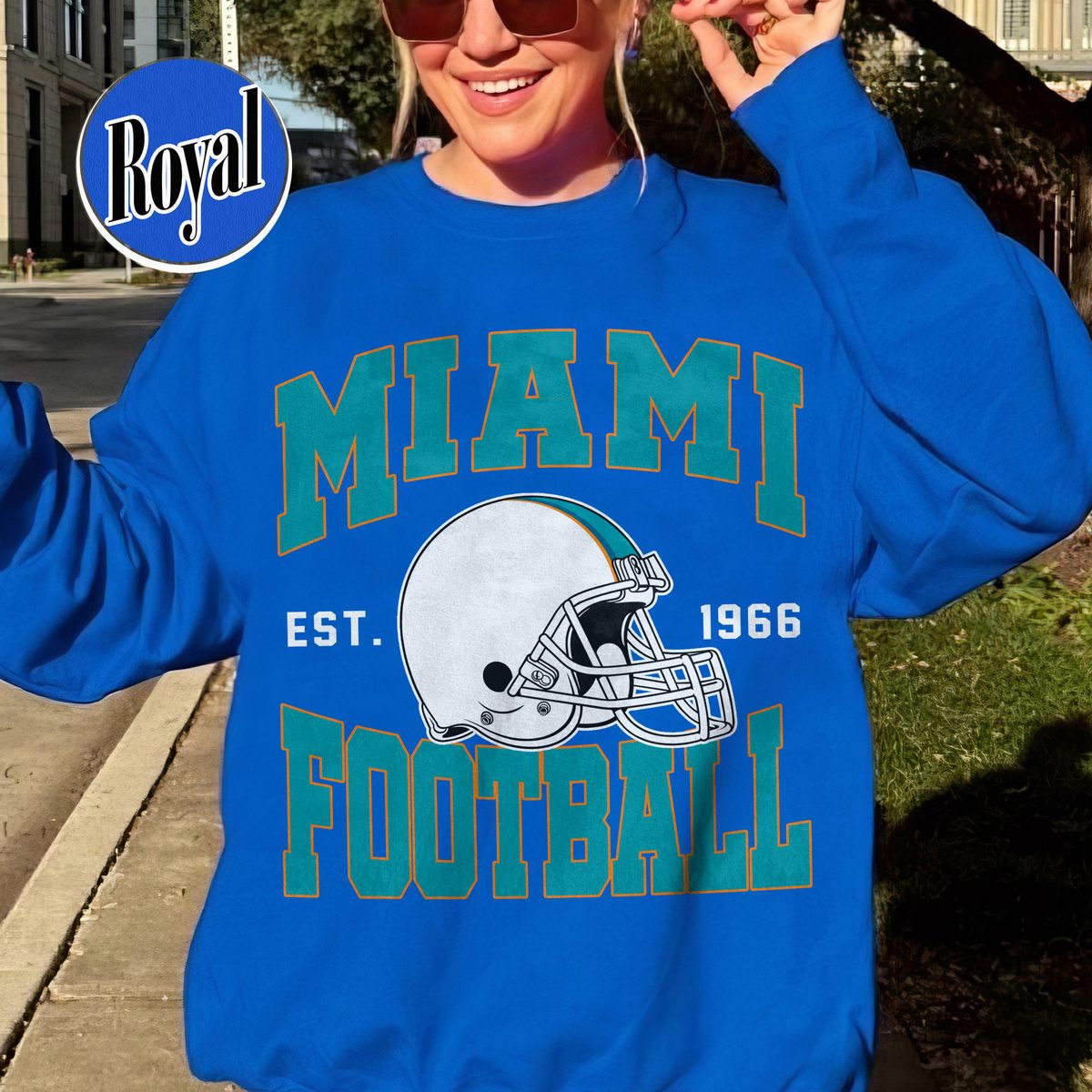 Unisex Miami football vintage crewneck sweatshirt for men and women