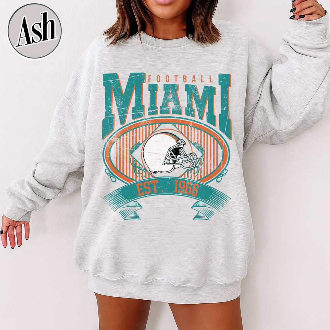 Unisex Miami football vintage crewneck sweatshirt for men and women
