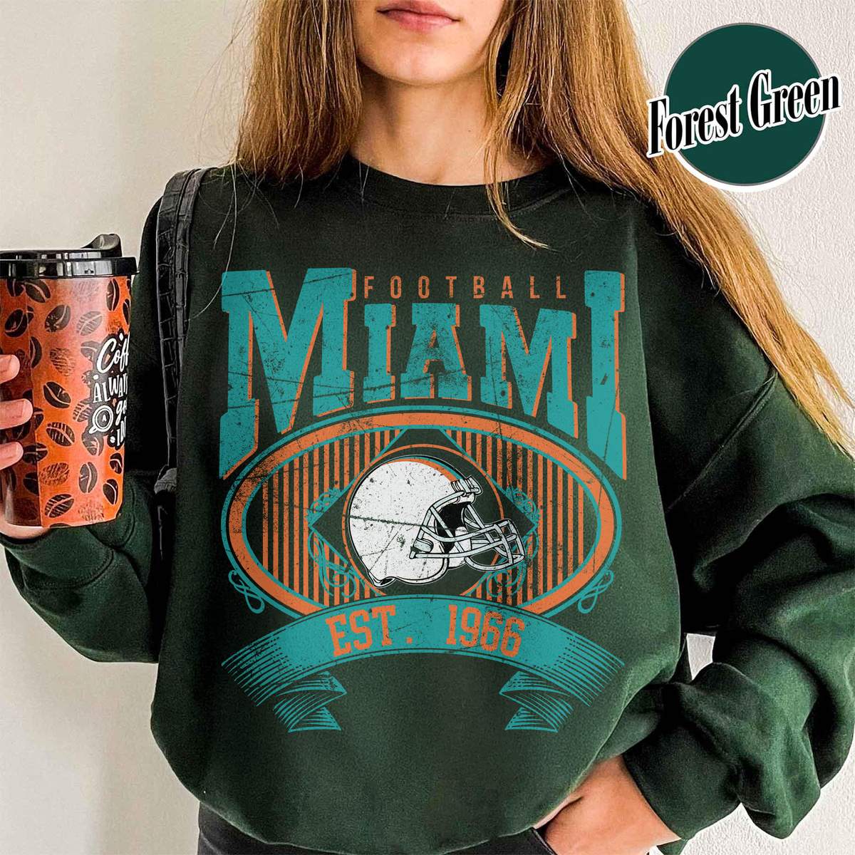 Unisex Miami football vintage crewneck sweatshirt for men and women