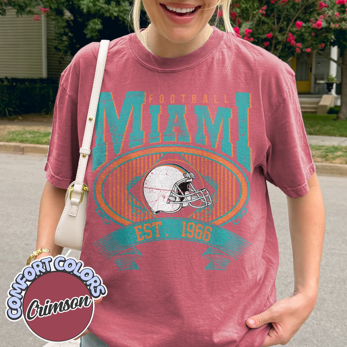 Unisex Miami football vintage t-shirt for men and women