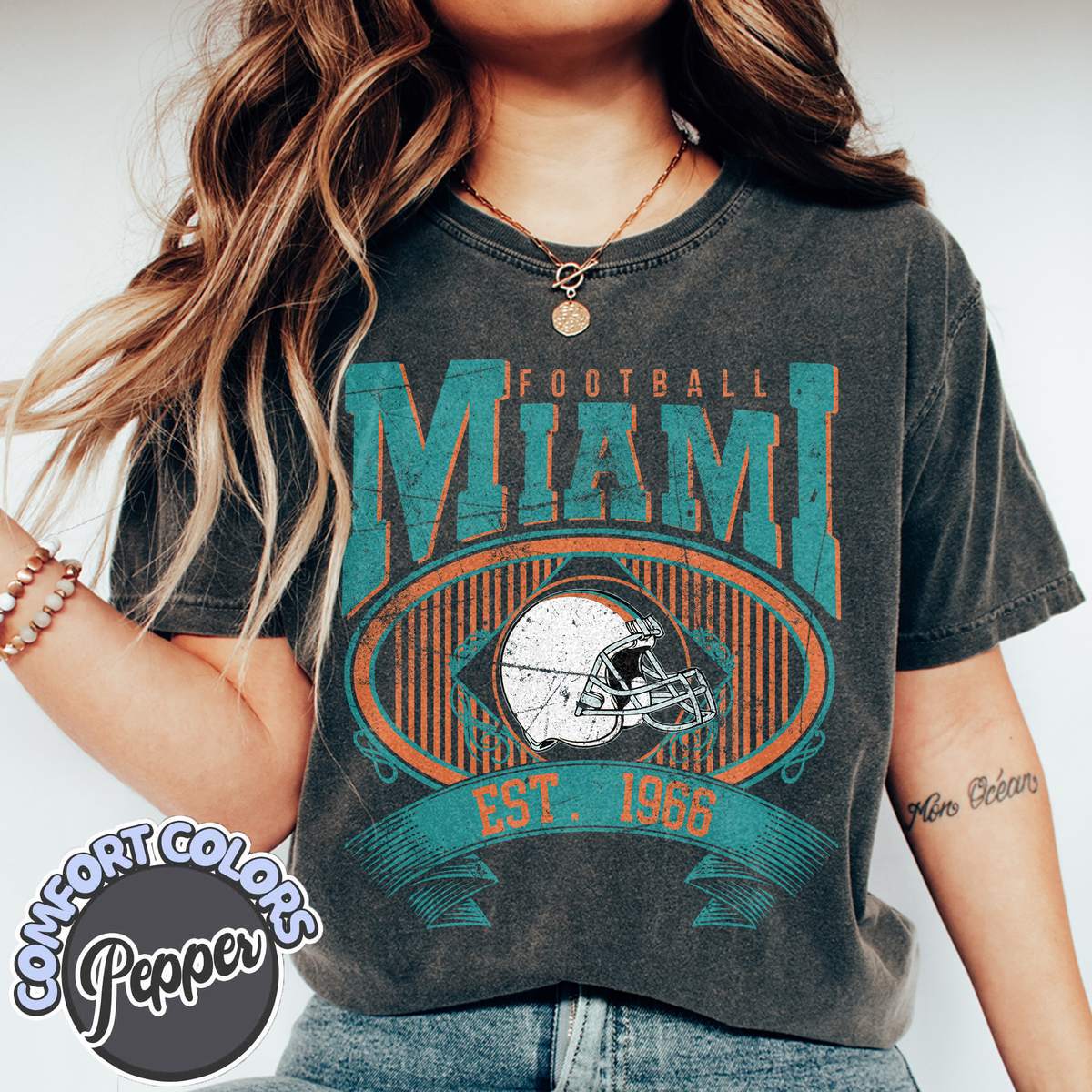 Unisex Miami football vintage t-shirt for men and women