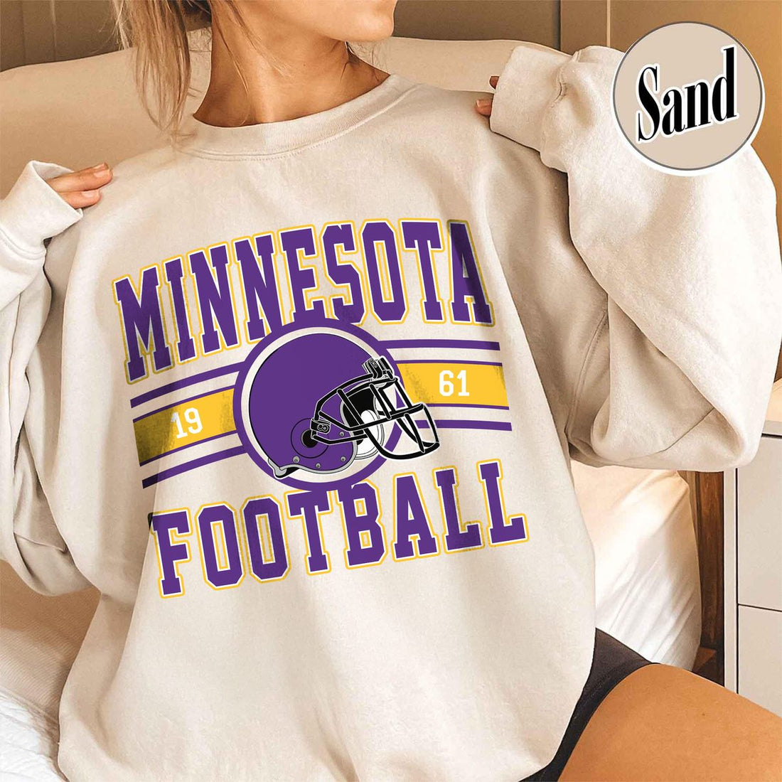 Unisex Minnesota football vintage crewneck sweatshirt for men and women