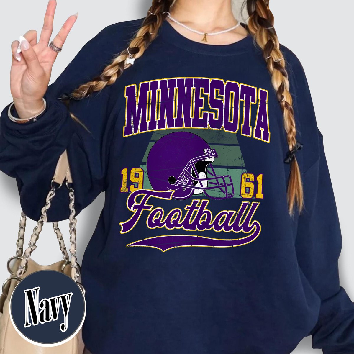 Unisex Minnesota football vintage crewneck sweatshirt for men and women