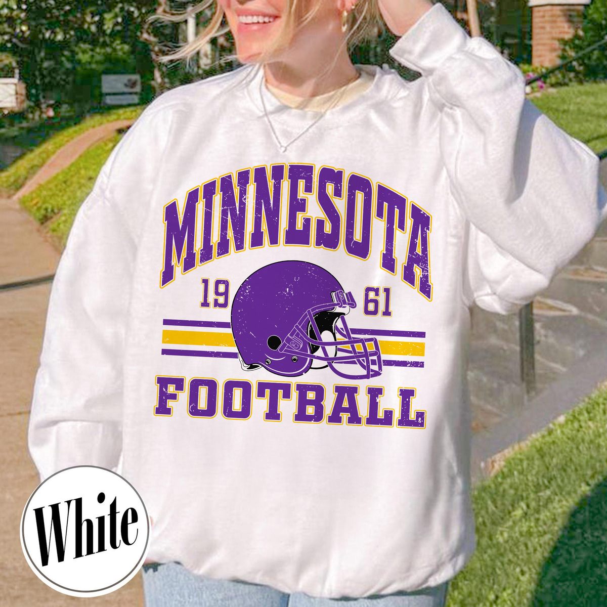 Unisex Minnesota football vintage crewneck sweatshirt for men and women