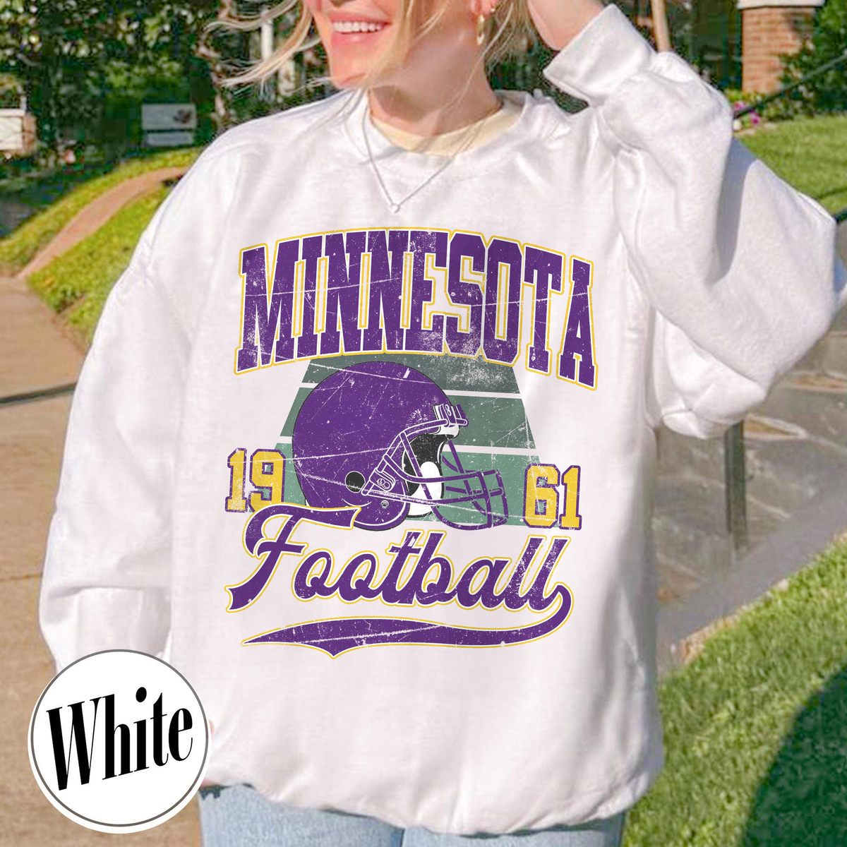 Unisex Minnesota football vintage crewneck sweatshirt for men and women