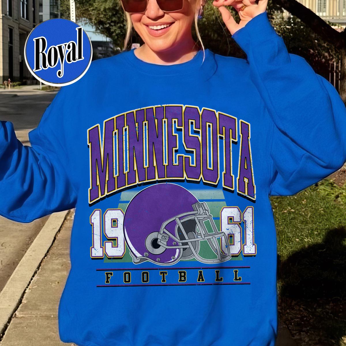 Unisex Minnesota football vintage crewneck sweatshirt for men and women