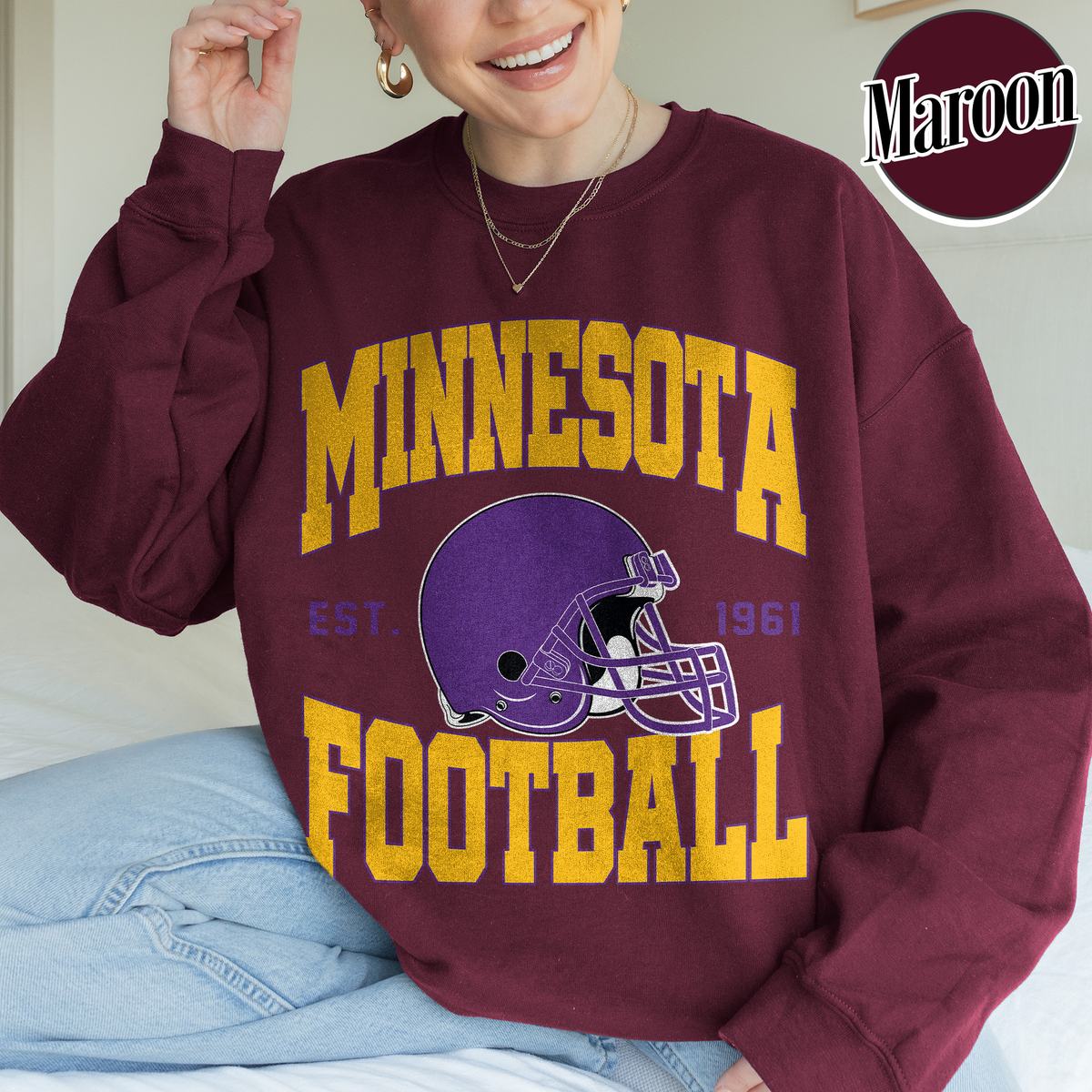 Unisex Minnesota football vintage crewneck sweatshirt for men and women