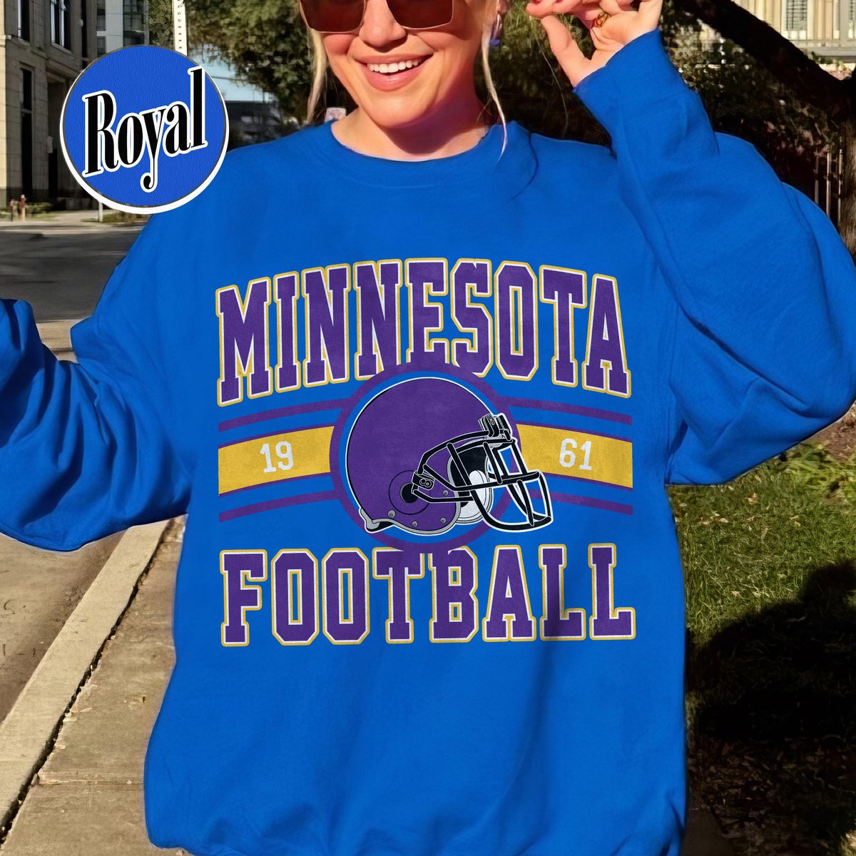 Unisex Minnesota football vintage crewneck sweatshirt for men and women