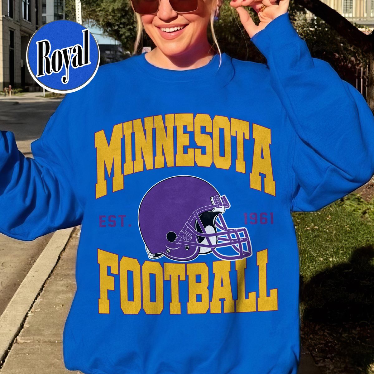 Unisex Minnesota football vintage crewneck sweatshirt for men and women