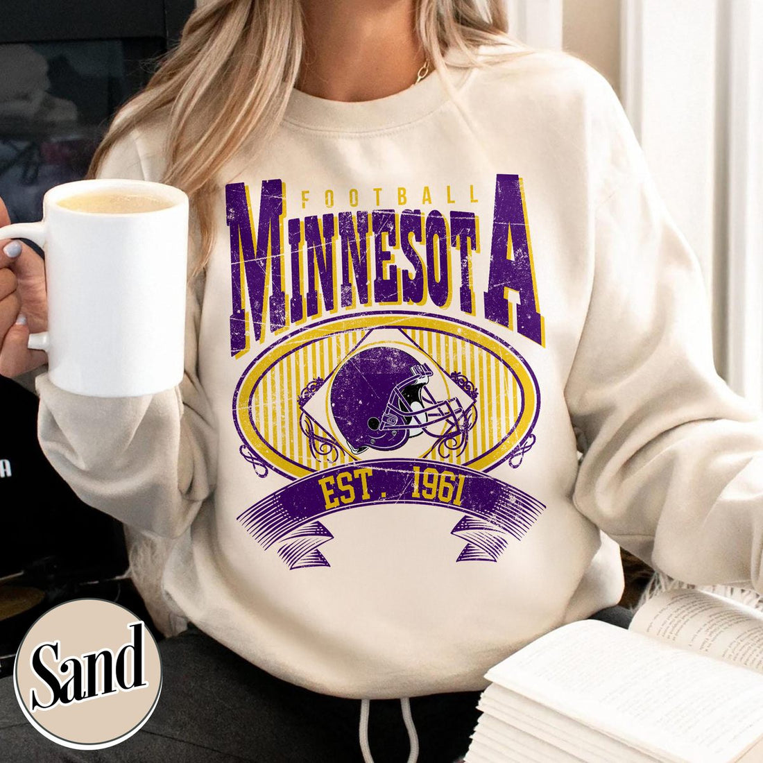 Unisex Minnesota football vintage crewneck sweatshirt for men and women