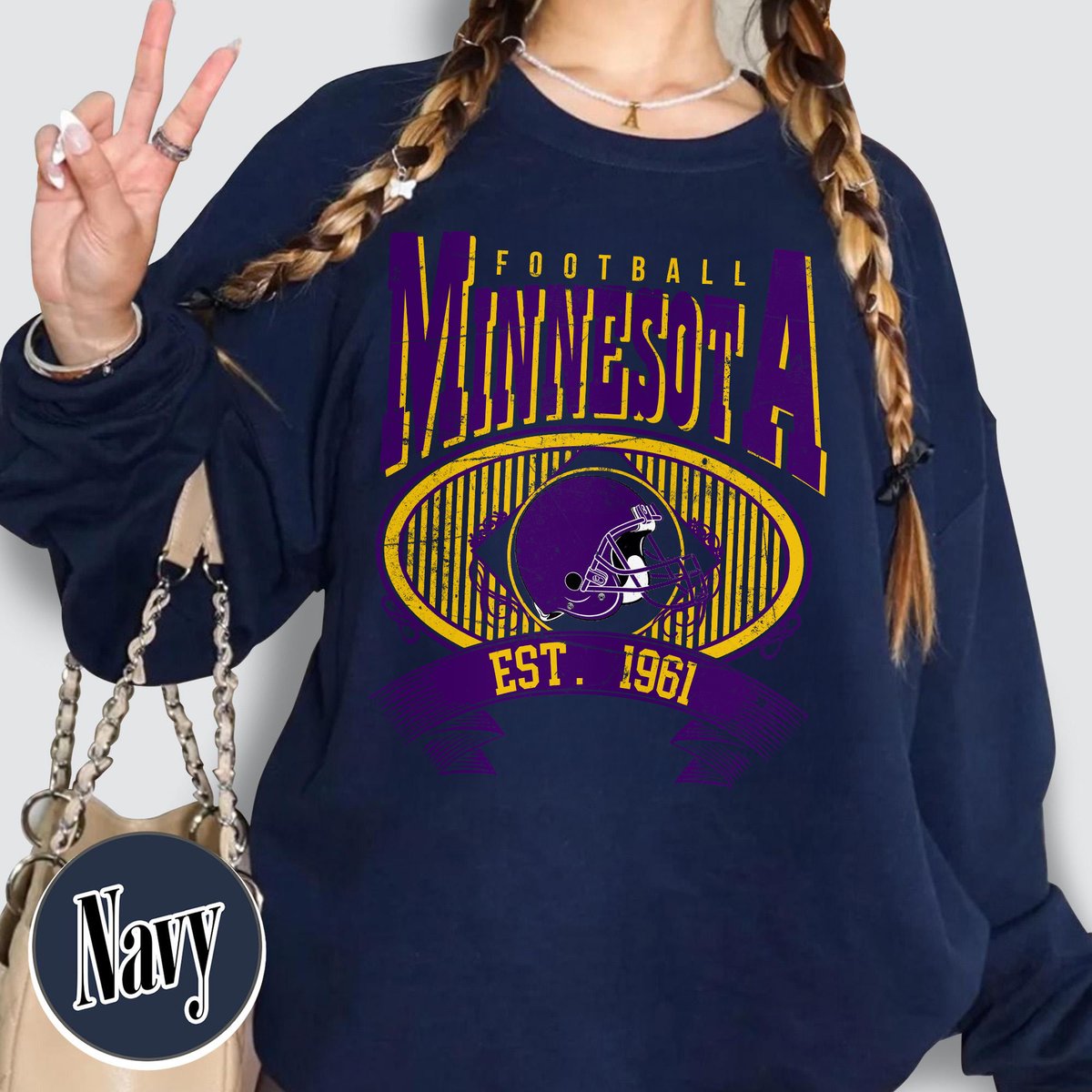 Unisex Minnesota football vintage crewneck sweatshirt for men and women