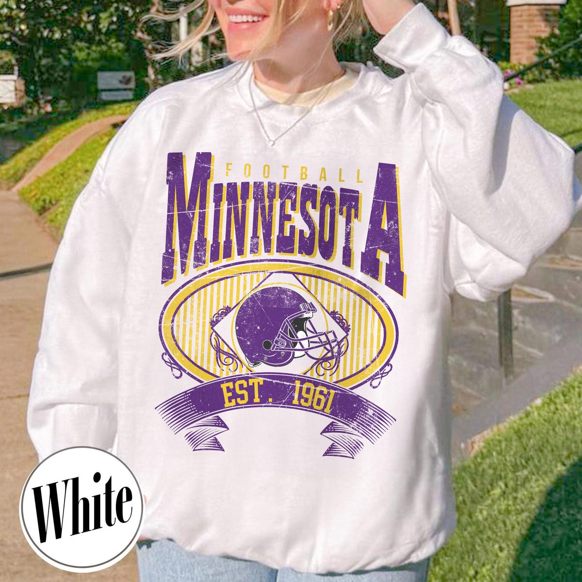 Unisex Minnesota football vintage crewneck sweatshirt for men and women