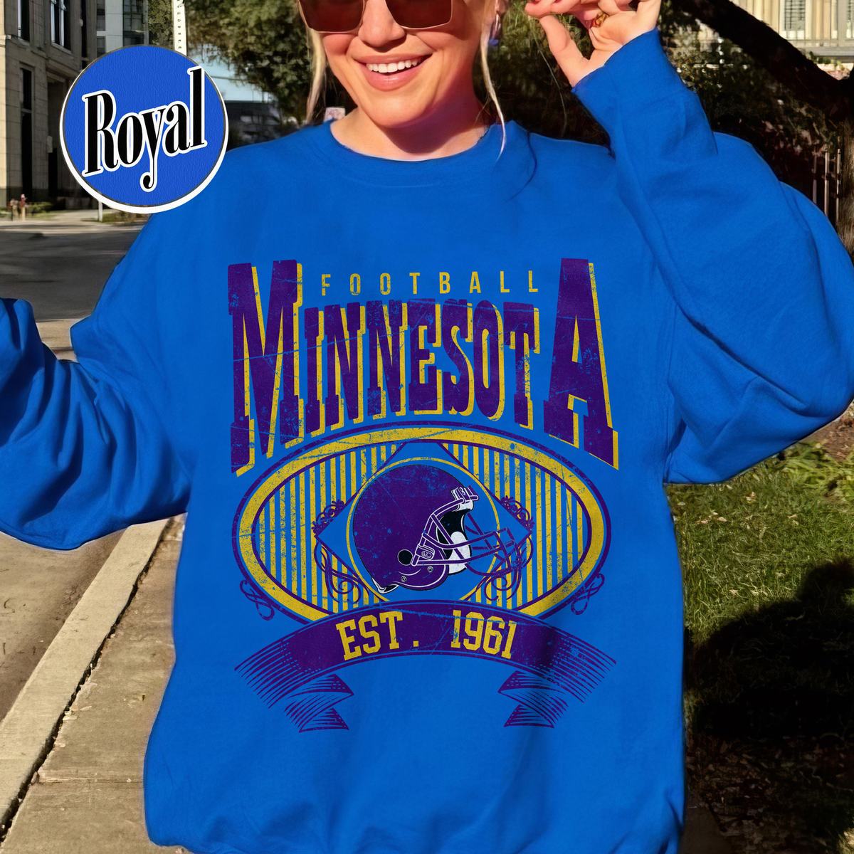 Unisex Minnesota football vintage crewneck sweatshirt for men and women