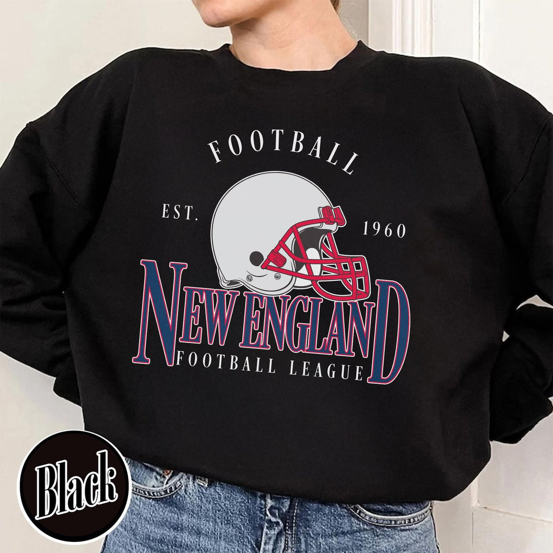 Unisex New England football vintage crewneck sweatshirt for men and women