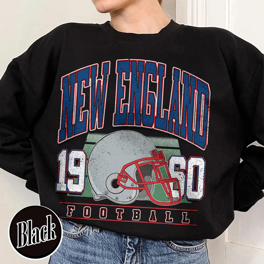 Unisex New England football vintage crewneck sweatshirt for men and women