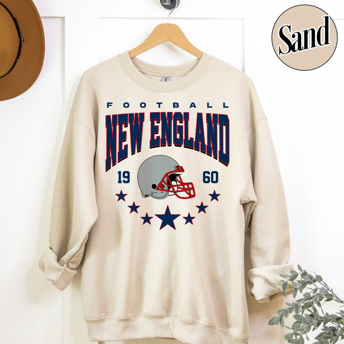 Unisex New England football vintage crewneck sweatshirt for men and women
