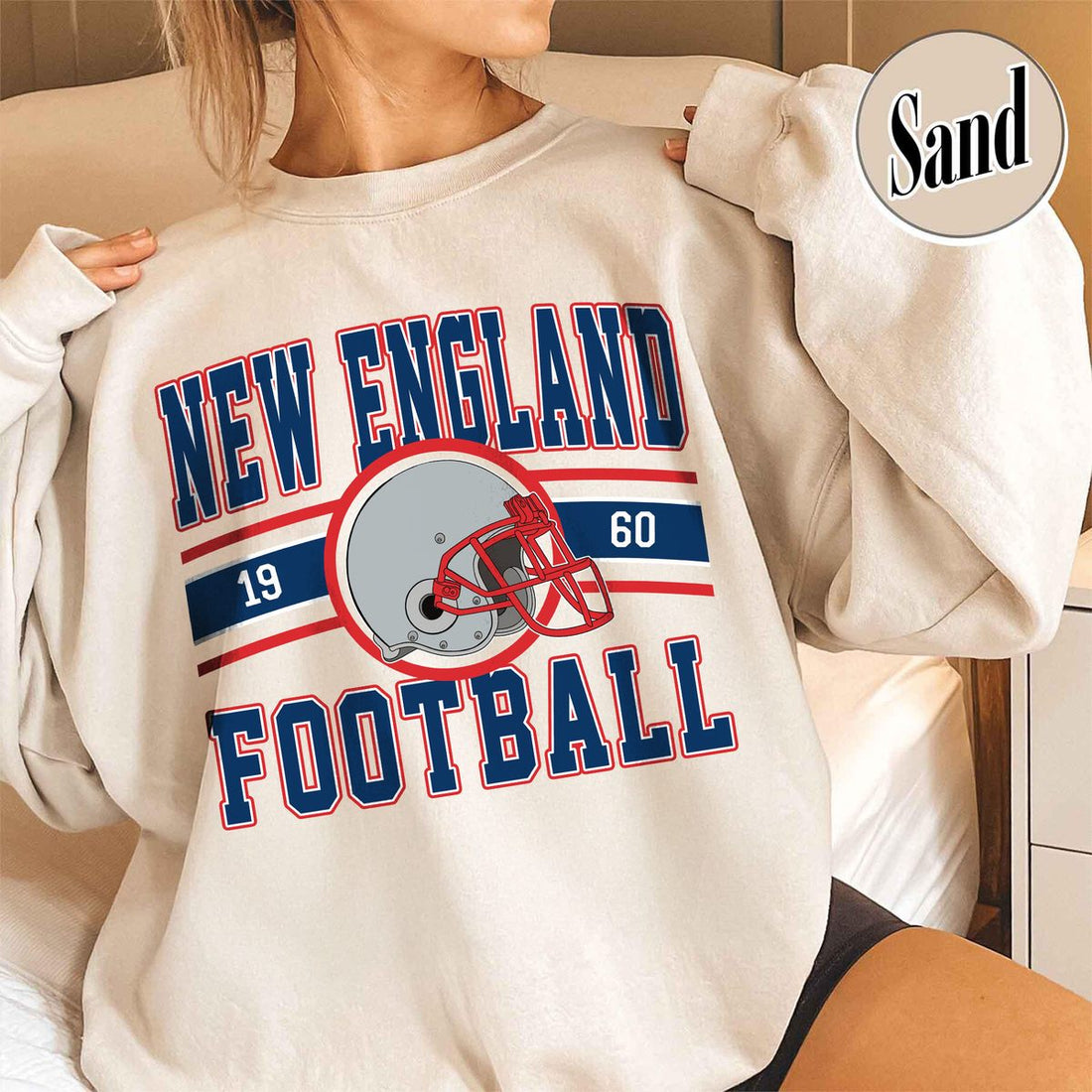 Unisex New England football vintage crewneck sweatshirt for men and women