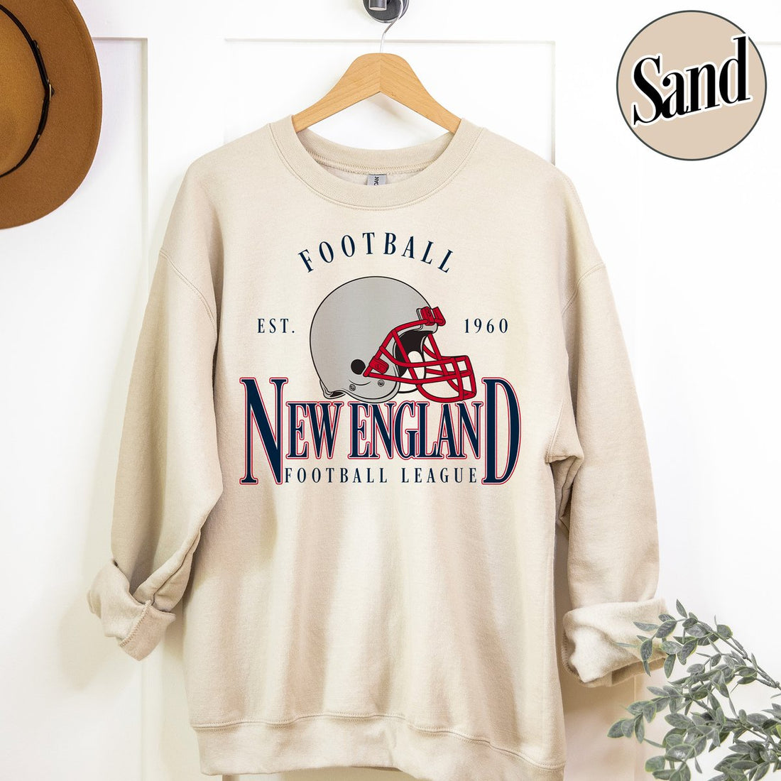 Unisex New England football vintage crewneck sweatshirt for men and women