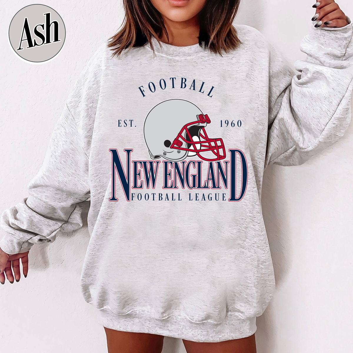 Unisex New England football vintage crewneck sweatshirt for men and women