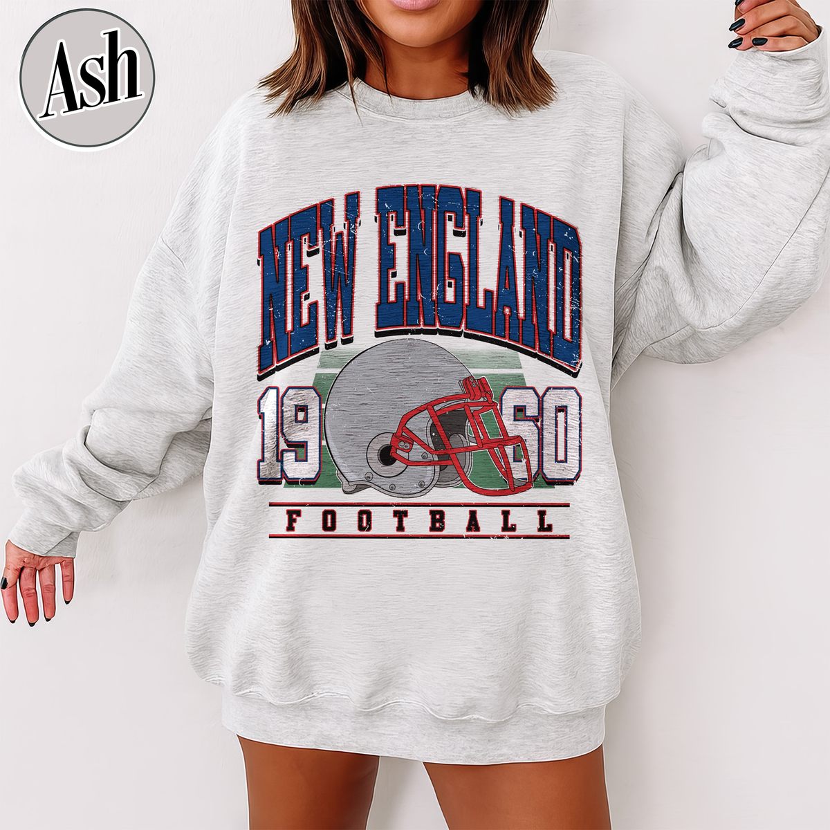 Unisex New England football vintage crewneck sweatshirt for men and women