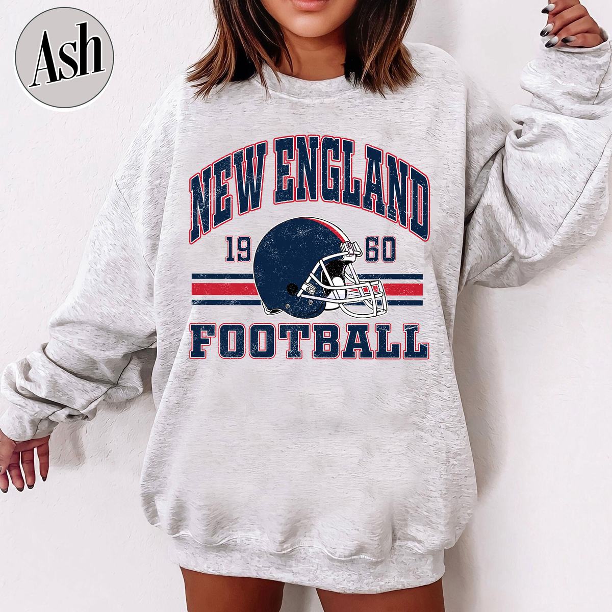 Unisex New England football vintage crewneck sweatshirt for men and women