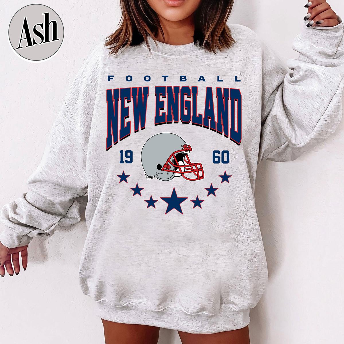 Unisex New England football vintage crewneck sweatshirt for men and women