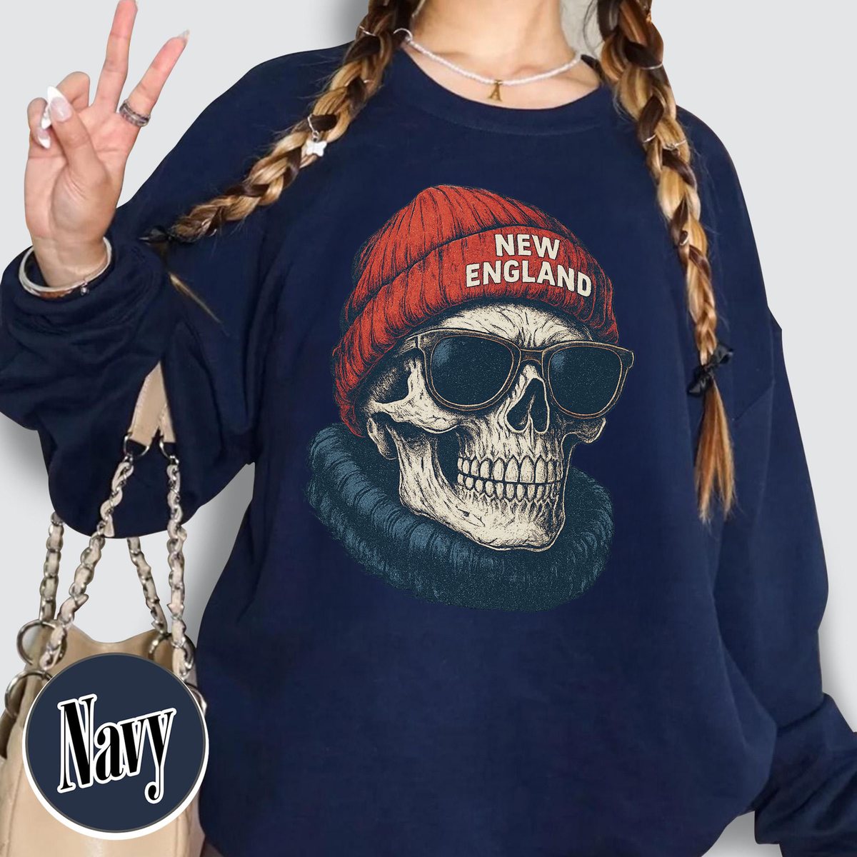 Unisex New England football vintage crewneck sweatshirt for men and women