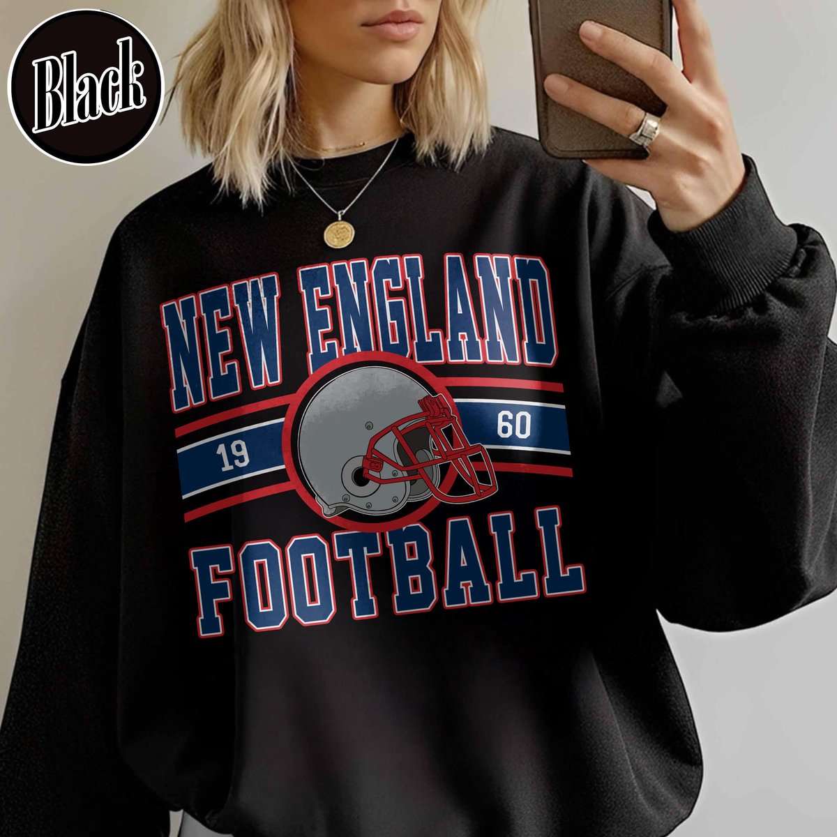 Unisex New England football vintage crewneck sweatshirt for men and women