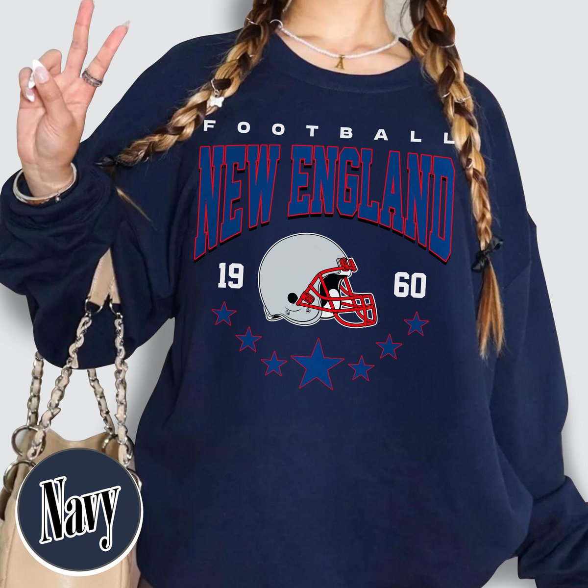 Unisex New England football vintage crewneck sweatshirt for men and women