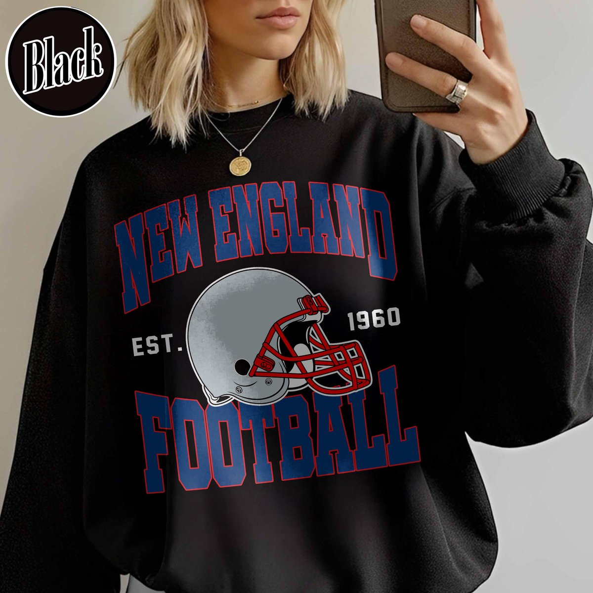 Unisex New England football vintage crewneck sweatshirt for men and women
