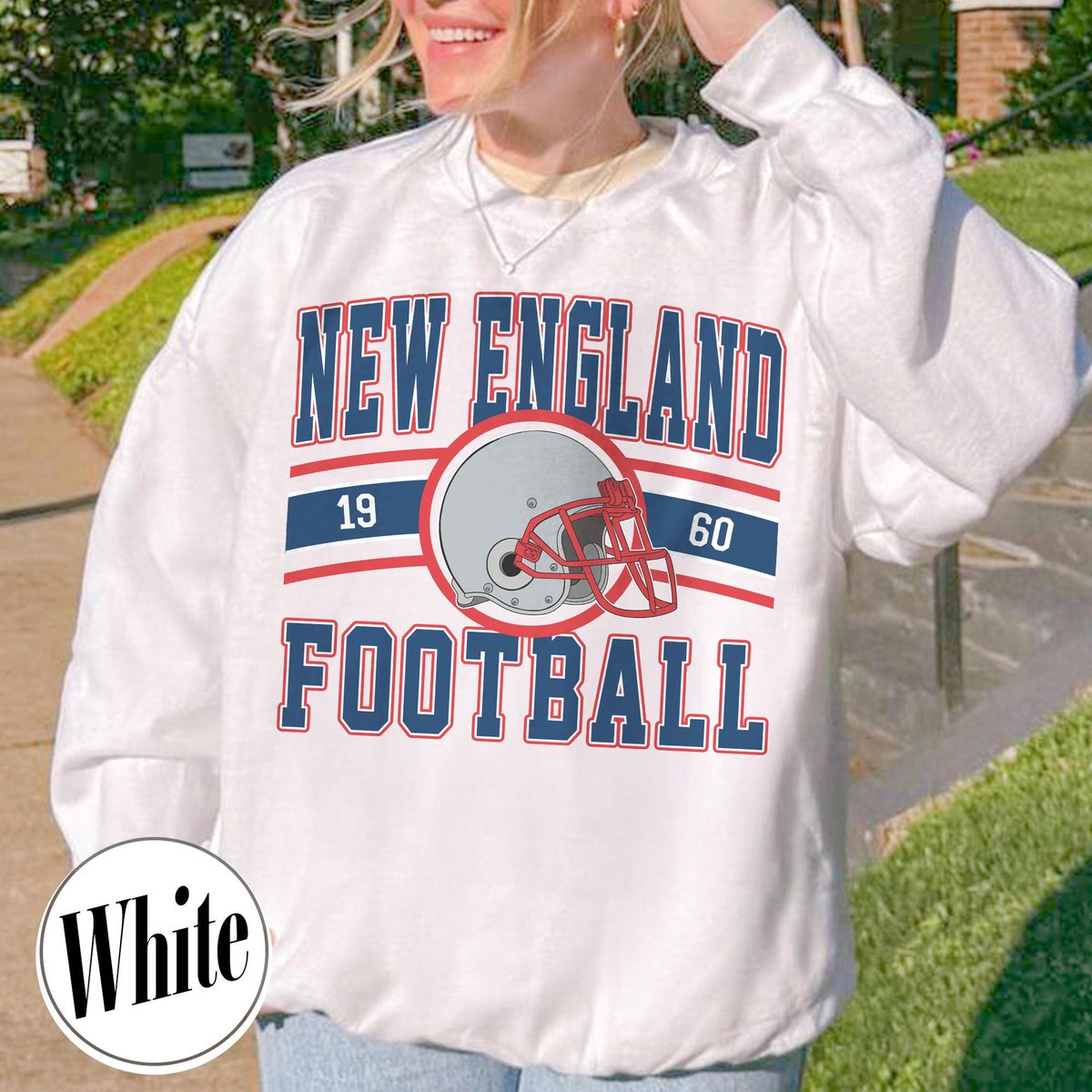 Unisex New England football vintage crewneck sweatshirt for men and women
