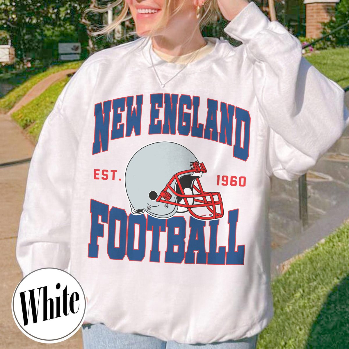 Unisex New England football vintage crewneck sweatshirt for men and women