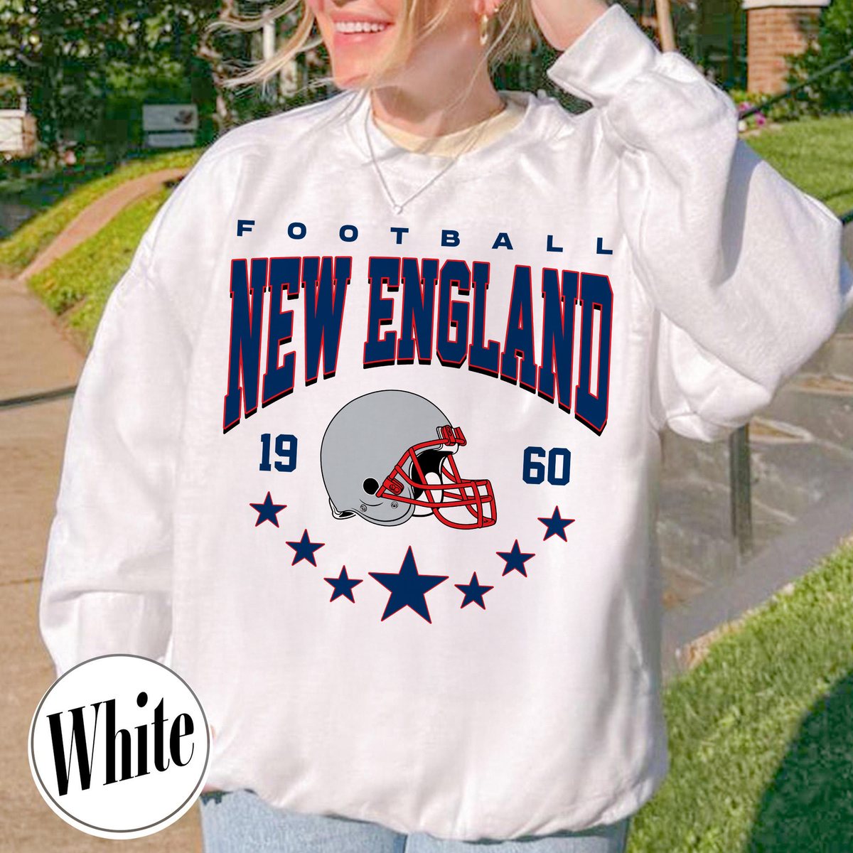 Unisex New England football vintage crewneck sweatshirt for men and women