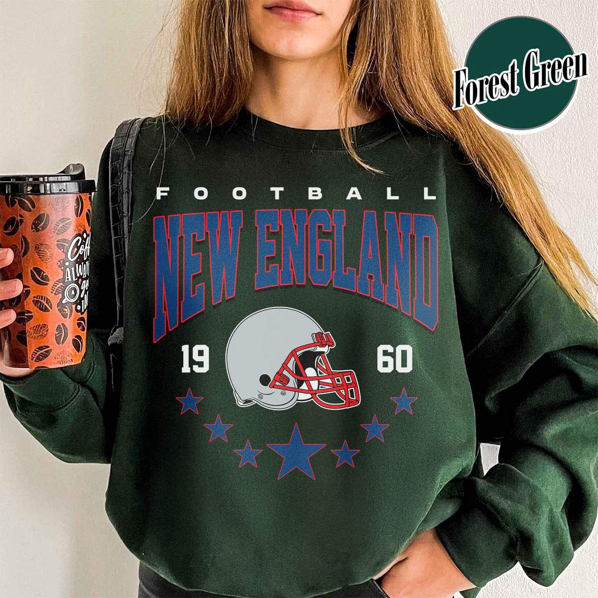 Unisex New England football vintage crewneck sweatshirt for men and women